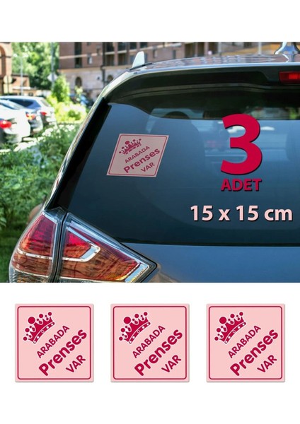 Arabada Prenses Var 3'lü Araç, Araba, Oto, Motorsiklet, Kask, Laptop, Cam Sticker