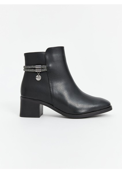 Yeni Sezon Deri Görünümlü Kadın Topuklu Bot fiyatları