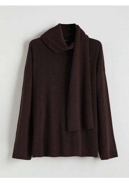 Yeni Sezon Atkılı Oversize Kadın Triko Kazak