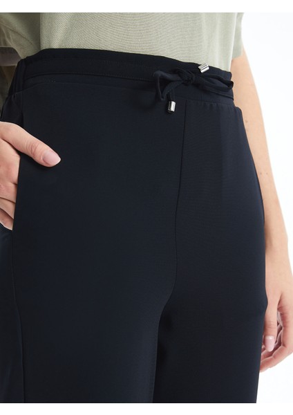 Yeni Sezon Beli Lastikli Düz Krep Kadın Pantolon modelleri