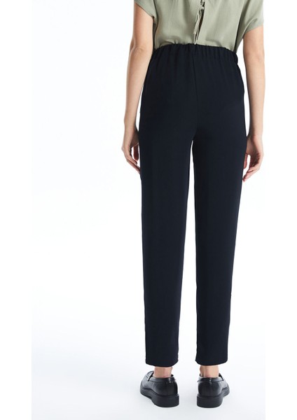Yeni Sezon Beli Lastikli Düz Krep Kadın Pantolon fırsatları