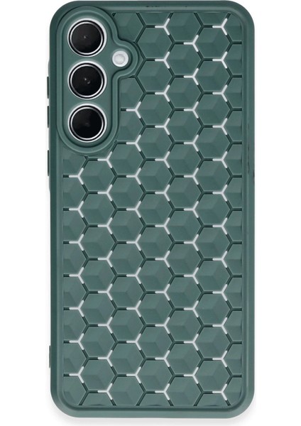 Newface A55 5g Kılıf Petek Silikon Kapak - Koyu Yeşil