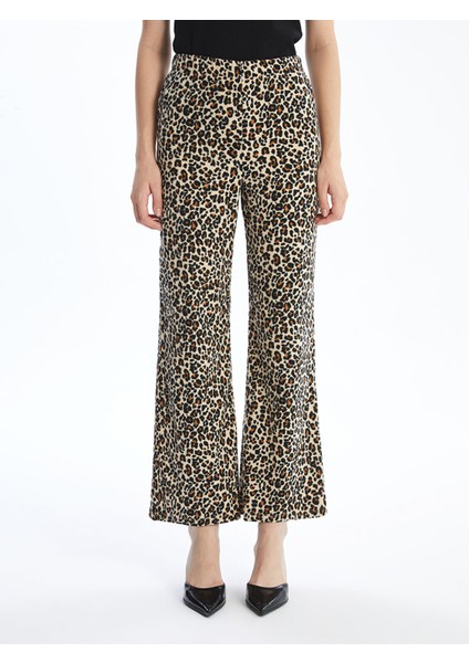 Yeni Sezon Beli Lastikli Leopar Desenli Kadın Pantolon fiyatları