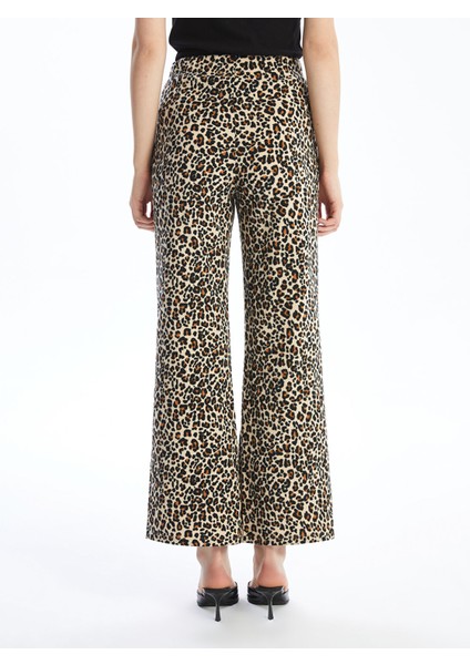 Yeni Sezon Beli Lastikli Leopar Desenli Kadın Pantolon fırsatları