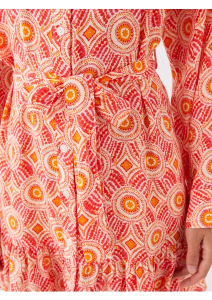 Yeni Sezon Desenli Uzun Kollu Kadın Gömlek Elbise fırsatları