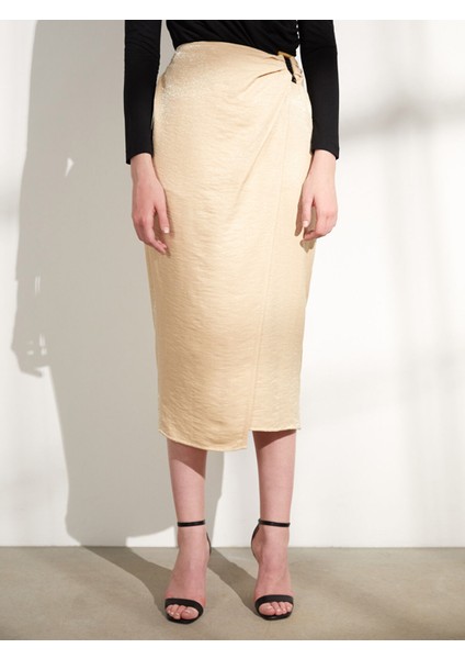 Yeni Sezon Beli Fermuarlı Düz A Kesim Saten Kadın Etek indirimleri