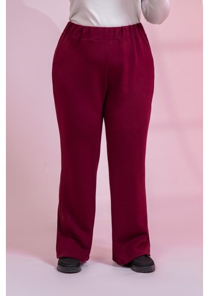 Kadın Büyük Beden Grogren Detaylı Eşofman Bordo Altı fırsatları