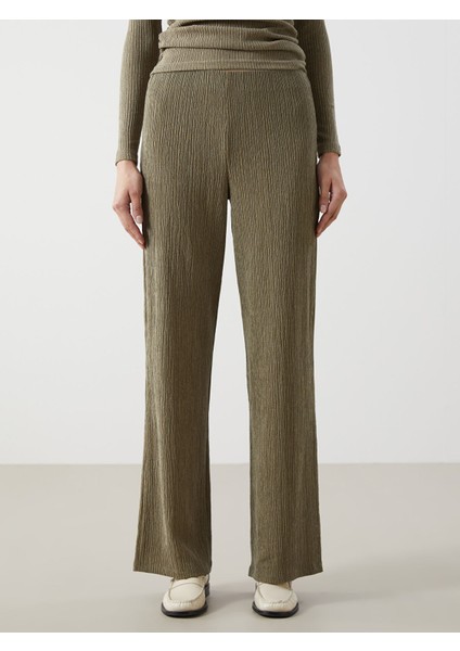 Yeni Sezon Beli Lastikli Dokulu Kadın Pantolon fiyatları