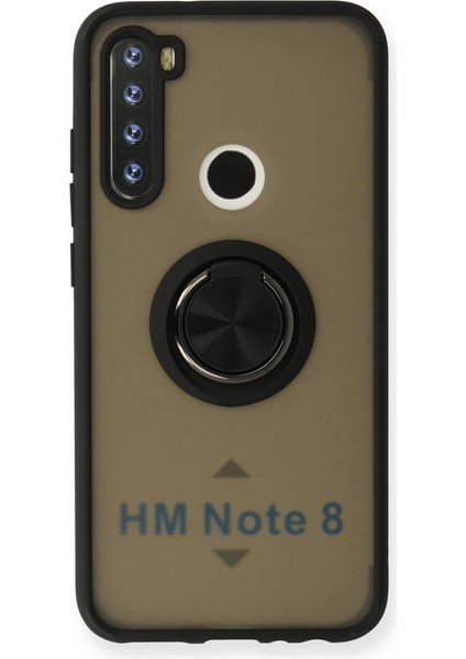 Redmi Note 8 Kılıf Montreal Yüzüklü Silikon Kapak - Siyah