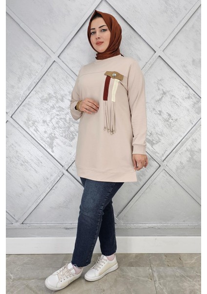 Kadın Kombin ve Bağcık Detaylı Tesettür Tunik fiyatları