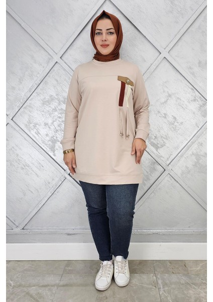 Kadın Kombin ve Bağcık Detaylı Tesettür Tunik modelleri