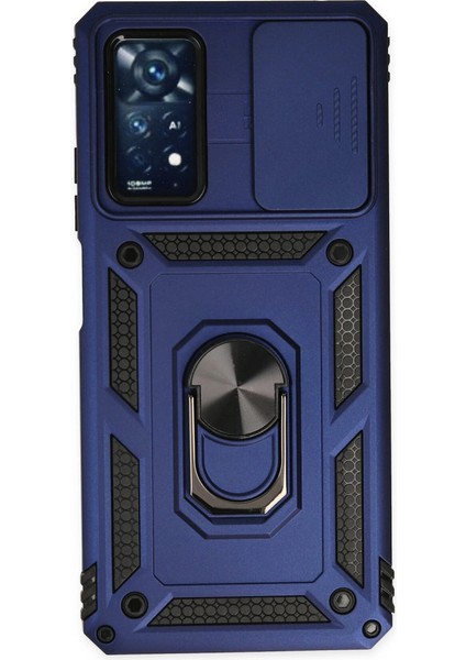 Redmi Note 11 Kılıf Pars Lens Yüzüklü Silikon - Lacivert