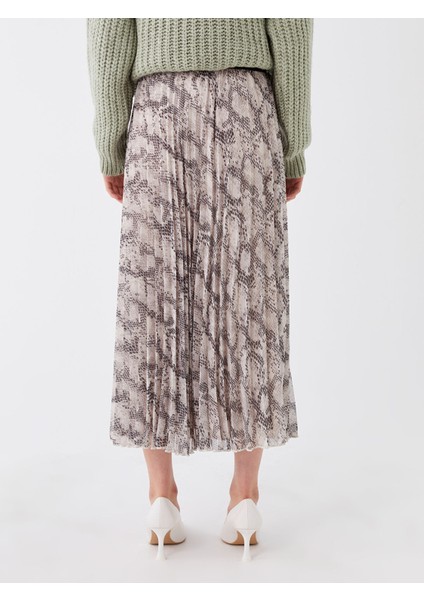 Yeni Sezon Beli Lastikli Desenli Kadın Şifon Etek fırsatları