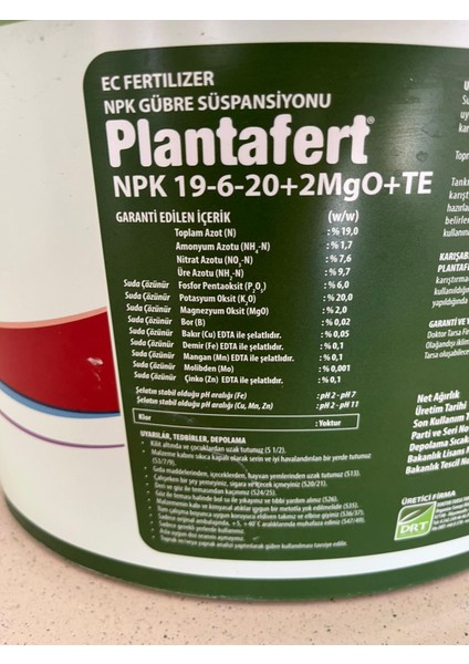 Drt Plantafert 19-06-20+2mgo+Te 15 kg Şişirici Jel Gübre fiyatları