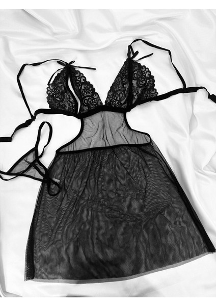 Kadın Siyah Tangalı Fantezi Gecelik modelleri