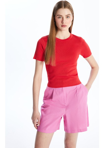 Yeni Sezon Bisiklet Yaka Düz Kısa Kollu Kadın Triko Kazak fiyatları