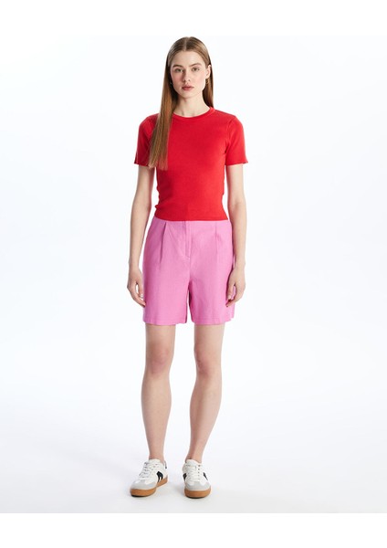 Yeni Sezon Bisiklet Yaka Düz Kısa Kollu Kadın Triko Kazak modelleri