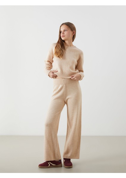 Yeni Sezon Beli Lastikli Kadın Triko Pantolon