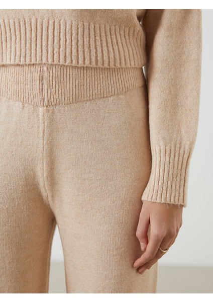 Yeni Sezon Beli Lastikli Kadın Triko Pantolon modelleri