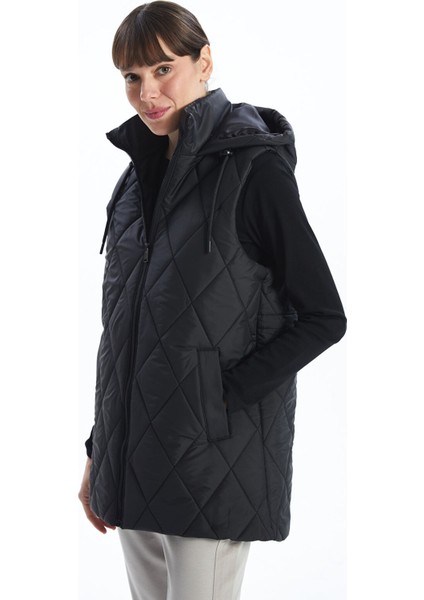 Yeni Sezon Kapüşonlu Kapitone Kadın Şişme Yelek