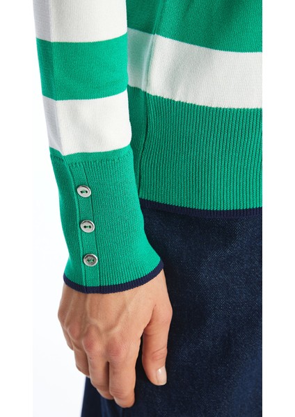 Yeni Sezon Bisiklet Yaka Renk Bloklu Kadın Triko Kazak modelleri