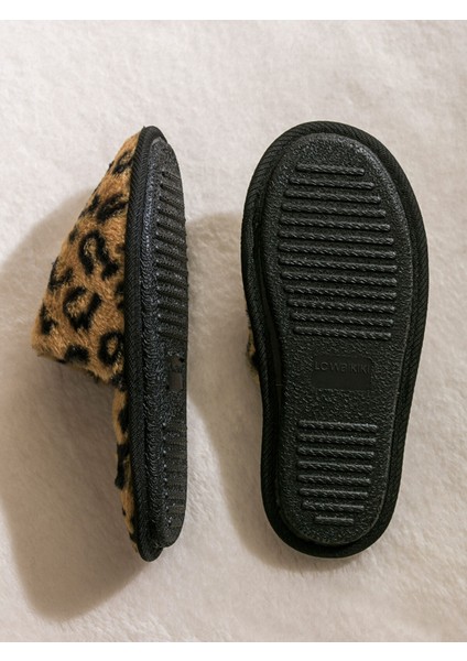 Yeni Sezon Kadın Leopar Desenli Pelüş Ev Terliği fırsatları