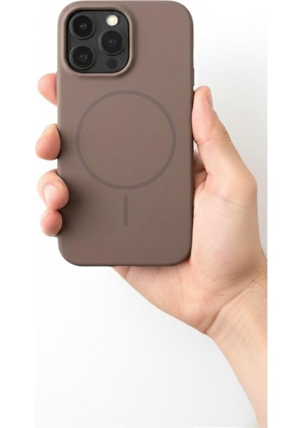 iphone 15 Pro Silikon Magsafe Kahverengi