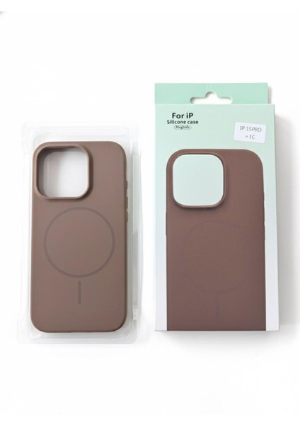 iphone 15 Pro Silikon Magsafe Kahverengi modelleri