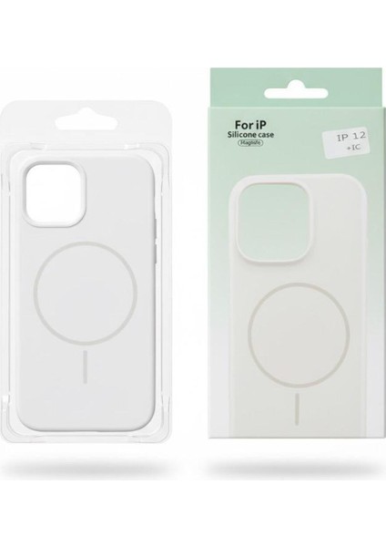 Apple Iphone 12 Silikon Kılıf Magsafe Beyaz modelleri