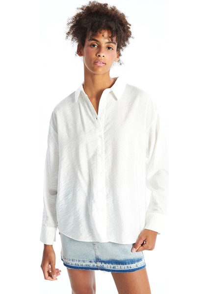 Yeni Sezon Düz Uzun Kollu Oversize Aerobin Kadın Gömlek