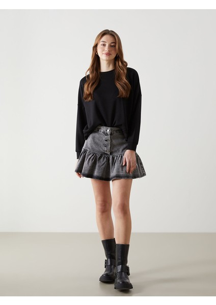 Yeni Sezon Standart Fit Kadın Jean Etek