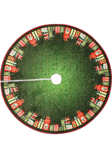 Yılbaşı Ağacı Altı Örtüsü | Yılbaşı Desenli Çam Ağacı Ayak Örtüsü Kaymaz Dot Tabanlı Halı | MIM0359 fiyatları