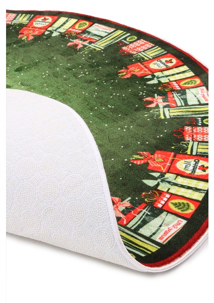 Yılbaşı Ağacı Altı Örtüsü | Yılbaşı Desenli Çam Ağacı Ayak Örtüsü Kaymaz Dot Tabanlı Halı | MIM0359 indirimleri