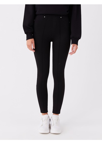 Yeni Sezon Kadın Beli Lastikli Düz Tayt modelleri