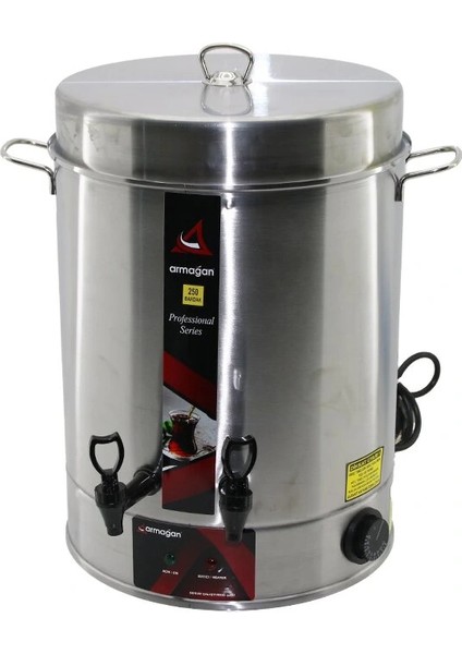 Armağan 250 Bardak Çay Otomatı Elektrikli Semaver Çay Makinesi Çift Musluk 2500W (5047)