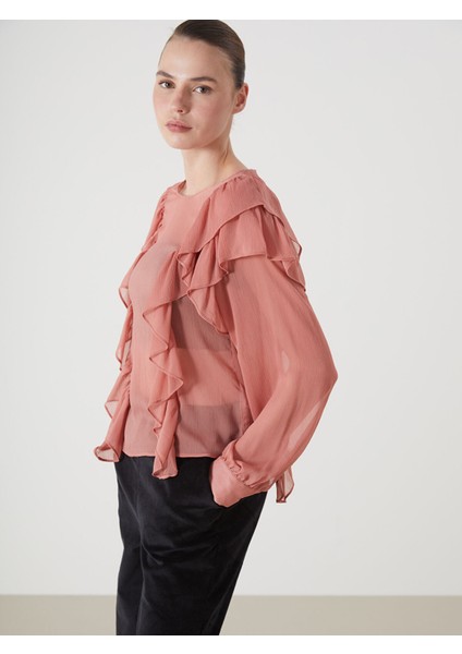 Yeni Sezon Bisiklet Yaka Kadın Bluz