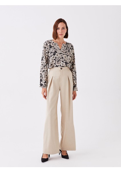 Yeni Sezon Kaçık Yaka Çiçekli Uzun Kollu Kadın Bluz modelleri