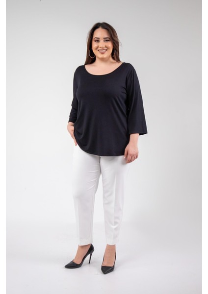 Kadın 1112039 Sırt Detaylı Siyah Bluz