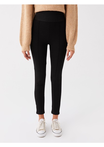 Yeni Sezon Kadın Beli Lastikli Düz Tayt fırsatları