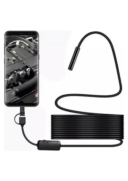 Vtn-02 Endoskop Yılan Video Kamera Led’li 2 Metre 7 mm Sert Kablo Su Geçirmez