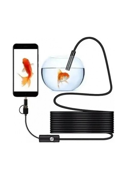 Vtn-02 Endoskop Yılan Video Kamera Led’li 2 Metre 7 mm Sert Kablo Su Geçirmez fiyatları