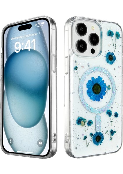 Newface Iphone 15 Kılıf Daisy Simli Kapak -