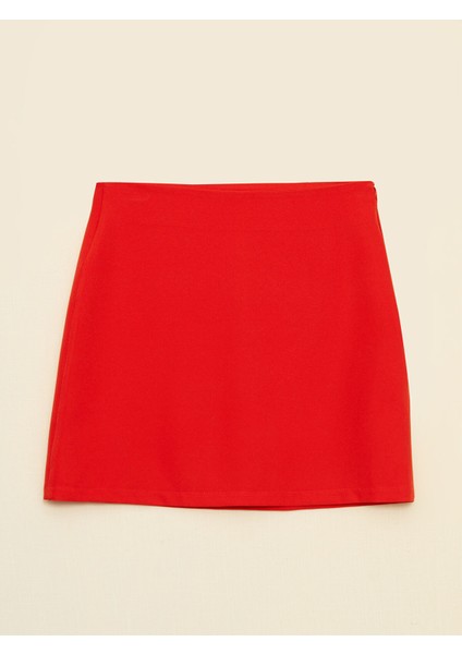 Yeni Sezon Kadın Beli Fermuarlı Düz Mini Etek indirimleri