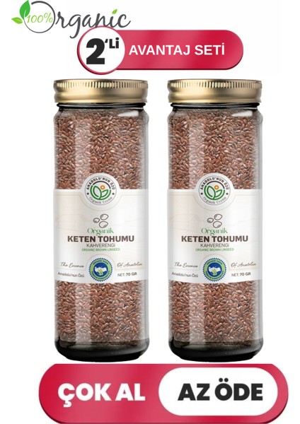 Organik Keten Tohumu (Kahverengi) 2'li Avantaj Seti