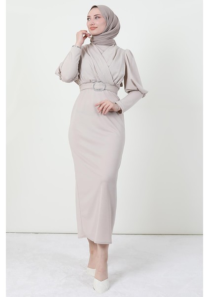 Yakası Çapraz Elbise Taş fiyatları