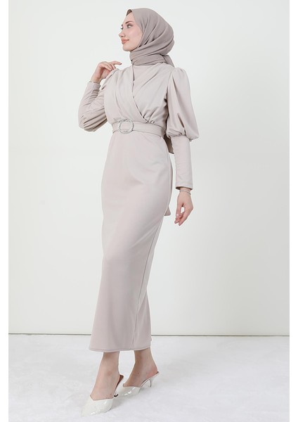 Yakası Çapraz Elbise Taş modelleri