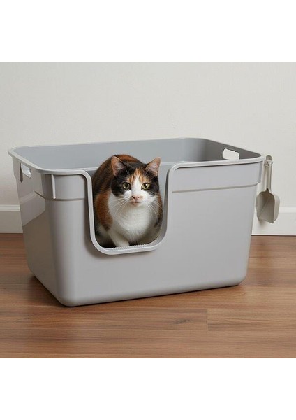 Tanos Yarı Açık Kedi Tuvaleti 54X40X32 - Gri fiyatları