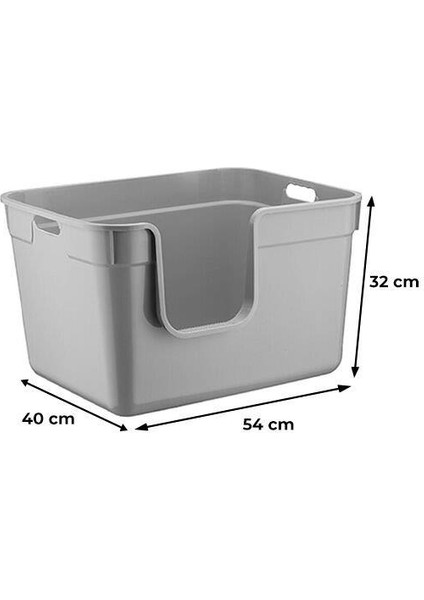 Tanos Yarı Açık Kedi Tuvaleti 54X40X32 - Gri modelleri