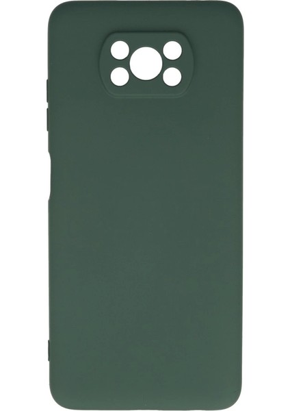 Pocophone X3 Kılıf Nano Içi Kadife Silikon - Koyu Yeşil