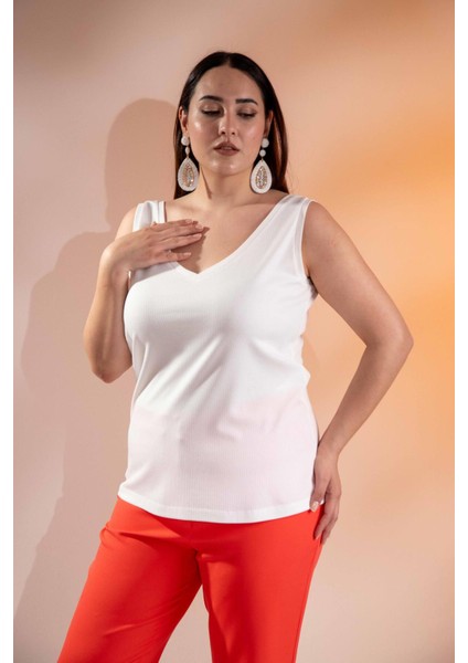 Kadın 1222564 Kalın Askılı Beyaz Bluz fırsatları